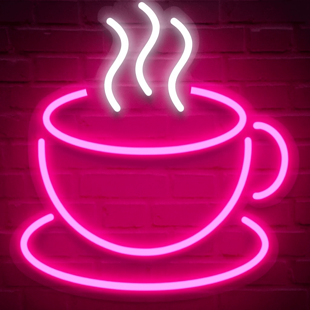 Taza de café neón 38x35cm