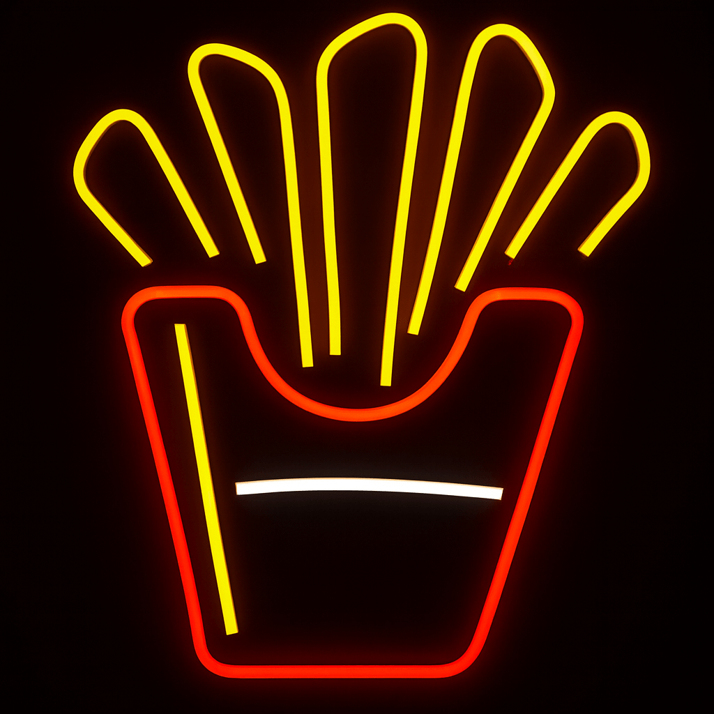 Papas Fritas Neón 38x31cm