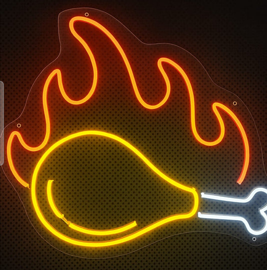 Pollo Asado Neón 33x33cm